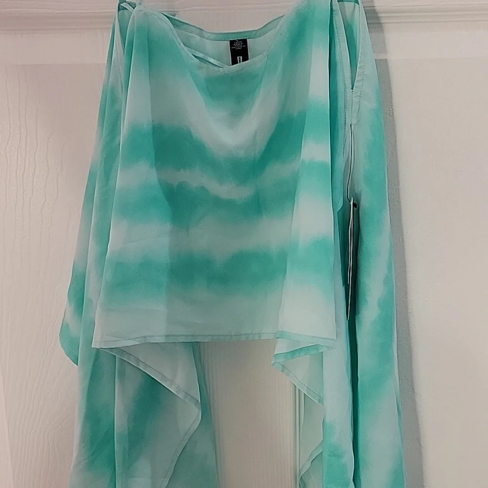 Design Lab Mint Flowy Crop - Picture 2 of 3